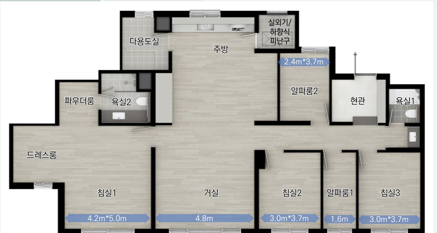 광주 첨단3지구 호반써밋 아파트 117B 평면도